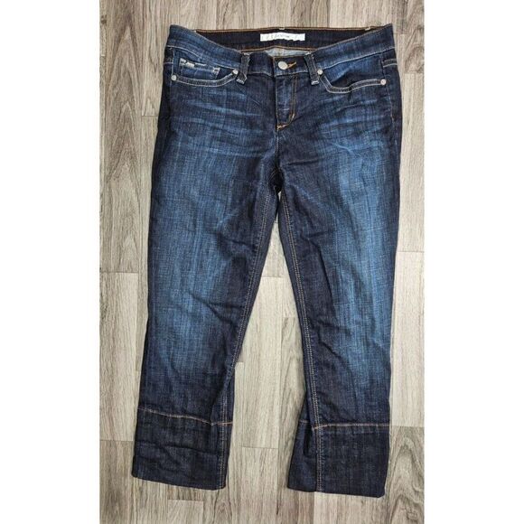 Joe's Womens Size 28 Whiskered Kicker Socialite Embroidered Blue Jeans Capris - Picture 1 of 11